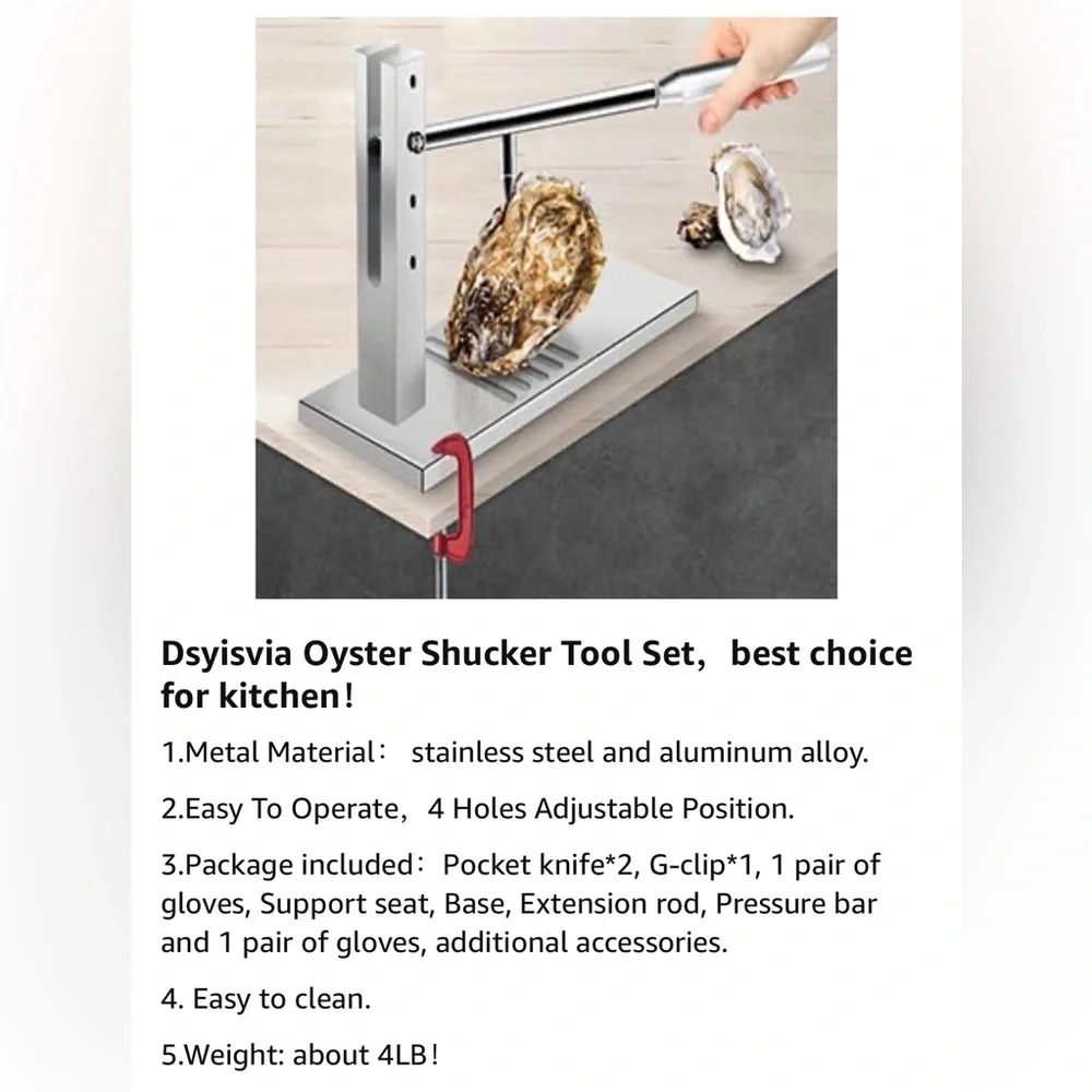 Oyster Shucker Machine Tool Set, Oyster Clam Opener, Knife, Hotel Buffets Homes